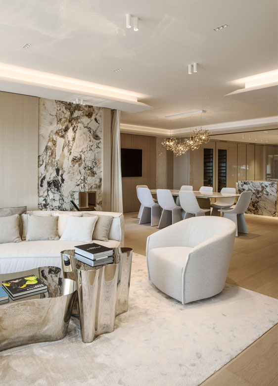 Aménagement séjour appartement à Monaco